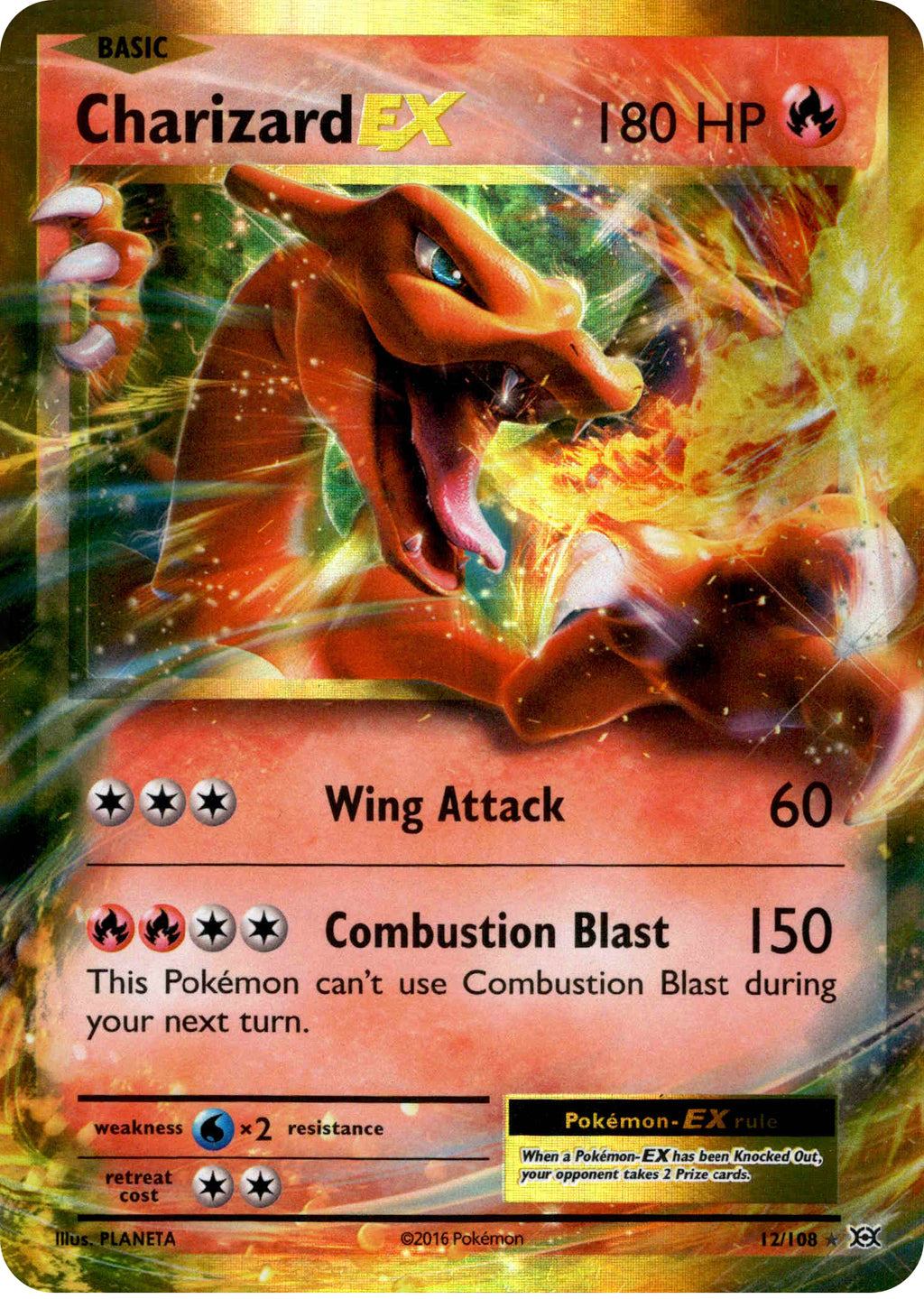 2017 Pokemon Card - Mega Charizard - XY Evolutions - 12/108 - Mint