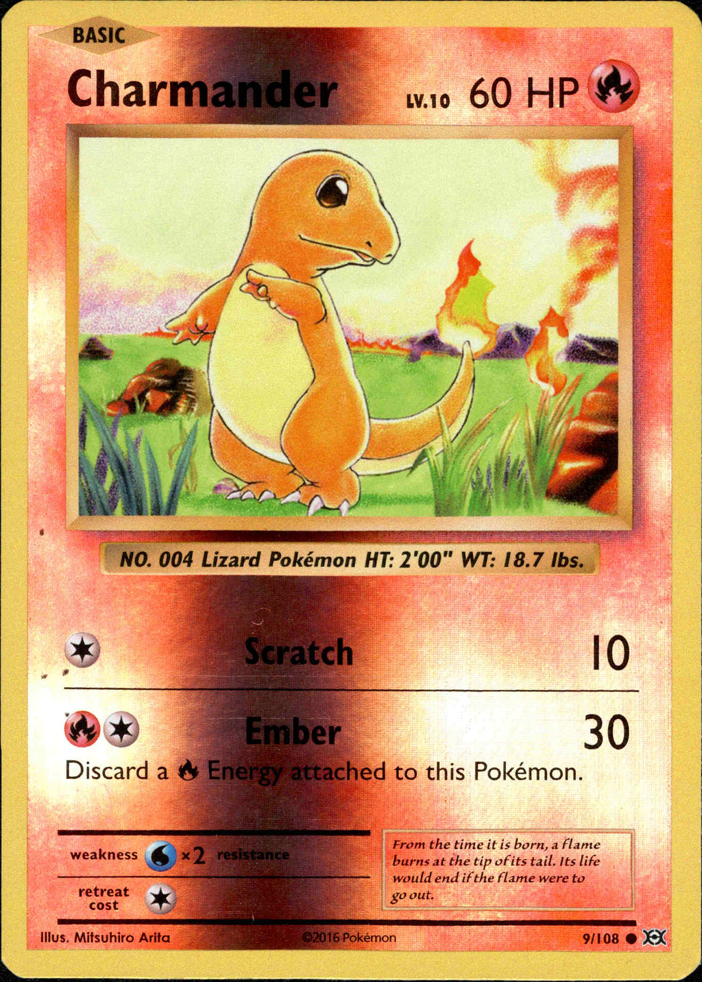 Pokemon - Charmander (9/108) - XY Evolutions - Reverse Holo