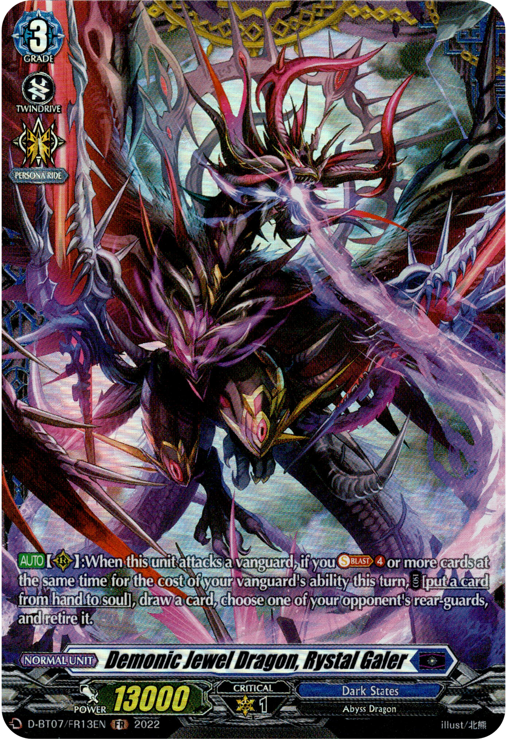 Demonic Jewel Dragon, Rystal Galer - D-BT07/FR13EN - Raging Flames Aga –  Card Cavern Trading Cards, LLC