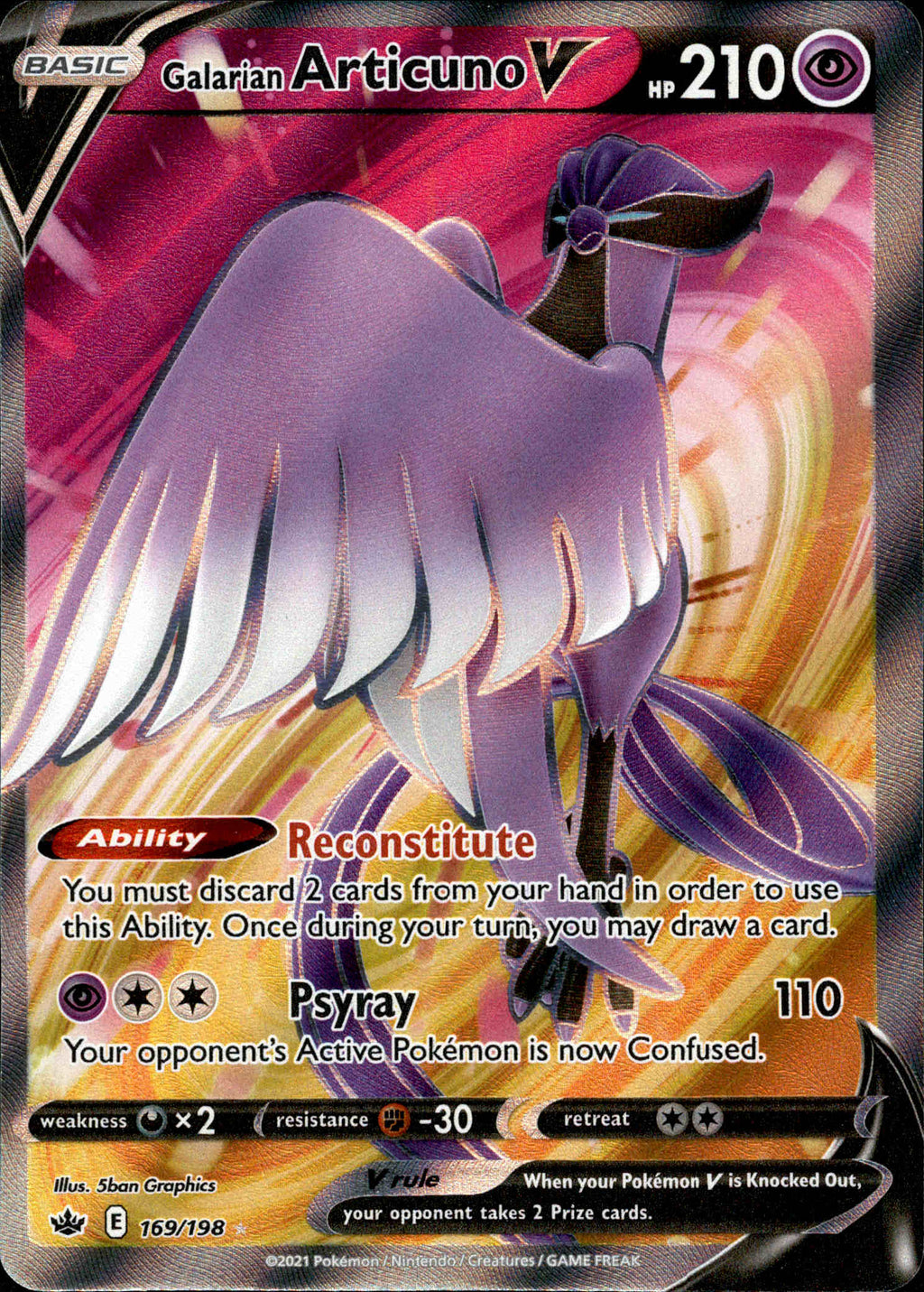 Galarian Articuno V - Chilling Reign Pokémon card 169/198