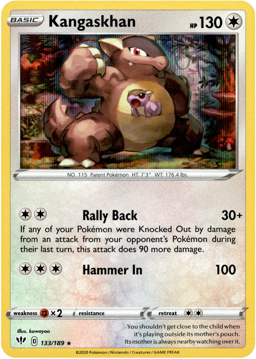 Kangaskhan - 133/189 - Darkness Ablaze - Reverse Holo – Card Cavern Trading  Cards, LLC