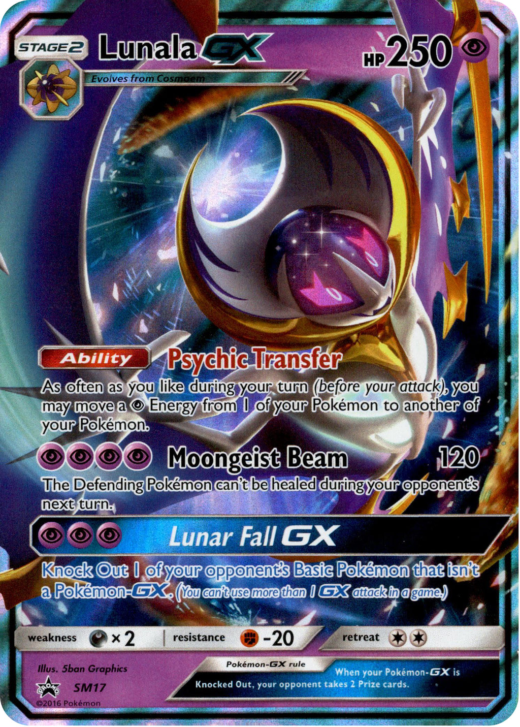 Lunala GX - Promo SM17 - NM - foil - Carta Pokémon TCG
