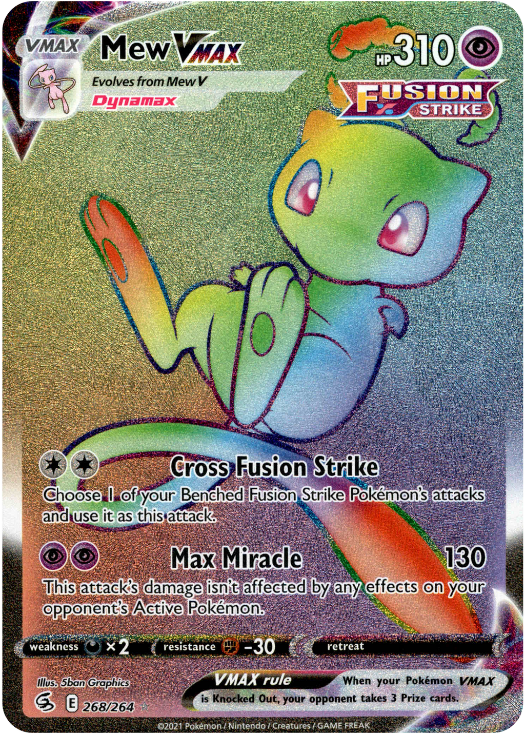 Genesect V Ultra Rare Holo Pokemon Card Fusion Strike 185/264