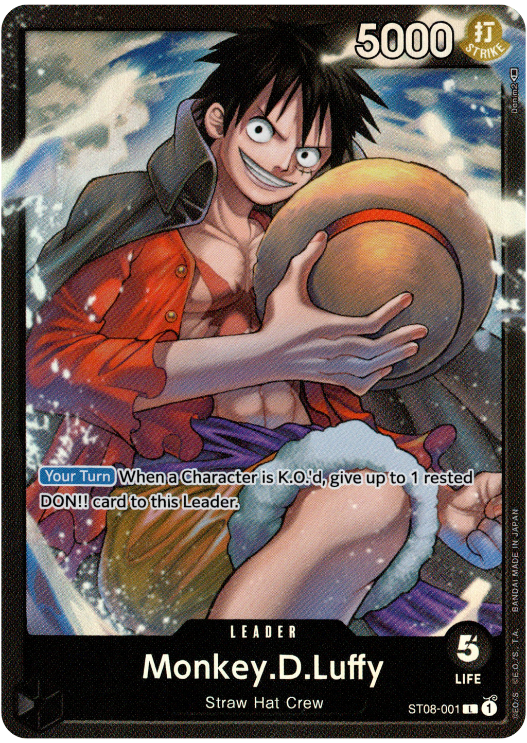 Monkey.D.Luffy - ST08-001 - Starter Deck - Foil – Card Cavern Trading  Cards, LLC