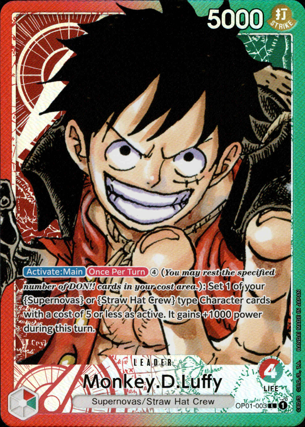 Monkey.D.Luffy Parallel - OP01-003 L - Romance Dawn – Card Cavern Trading  Cards, LLC