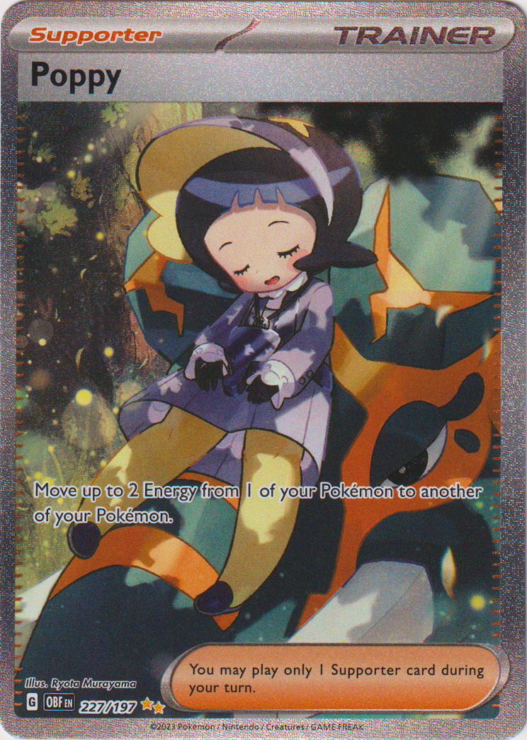 Mavin  Poppy 227/197 Full Art NM/M Obsidian Flames Pokemon Card