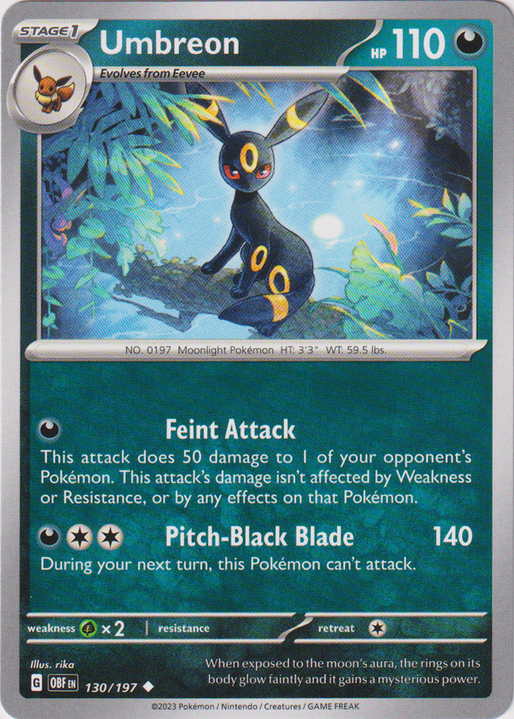  Umbreon Espeon Eevee - Obsidian Flames - Pokemon Evolution 3  Card Lot - 086/197-130/197 : Toys & Games