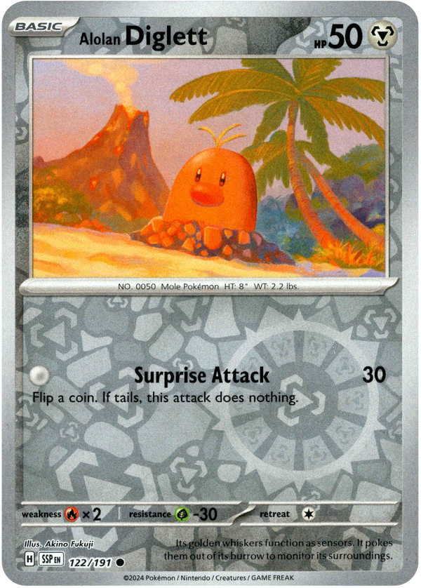 Alolan Diglett - 122/191 - Surging Sparks - Reverse Holo - Card Cavern