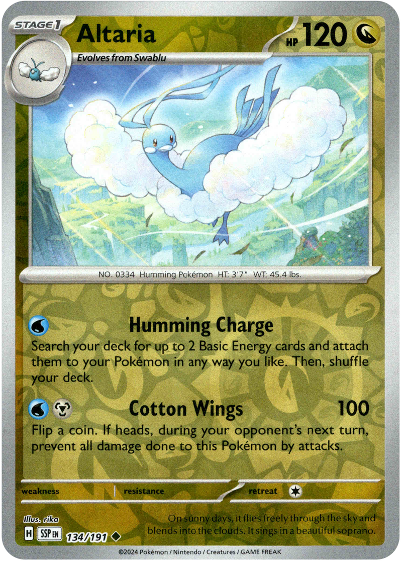 Altaria - 134/191 - Surging Sparks - Reverse Holo - Card Cavern