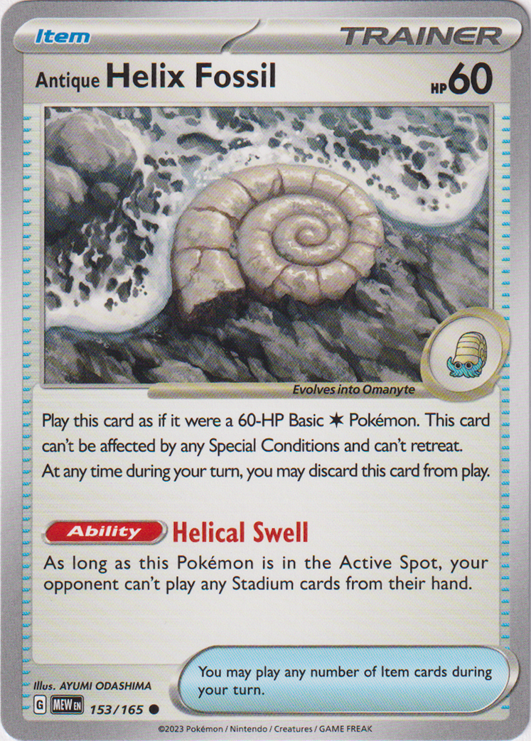 Antique Helix Fossil - 153/165 - Scarlet & Violet 151 - Card Cavern