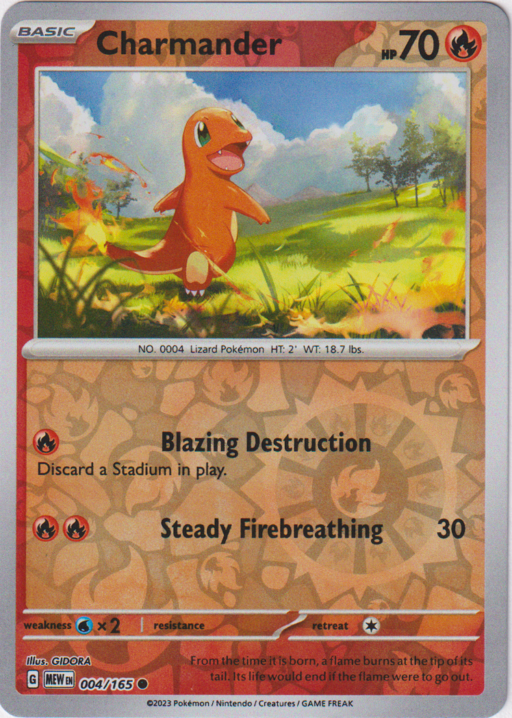 Charmander - 004/165 - Scarlet & Violet 151 - Reverse Holo - Card Cavern