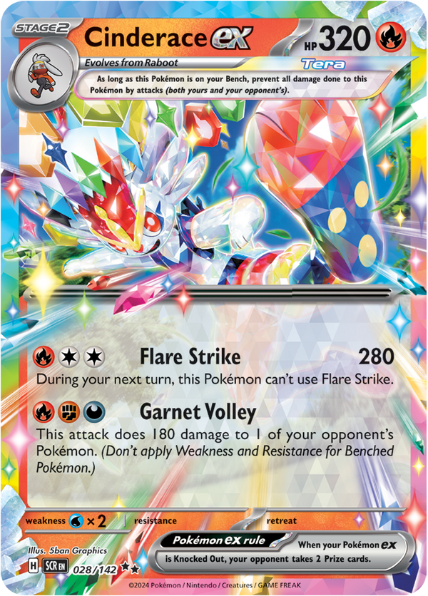 Cinderace ex - 028/142 - Stellar Crown - Holo - Card Cavern