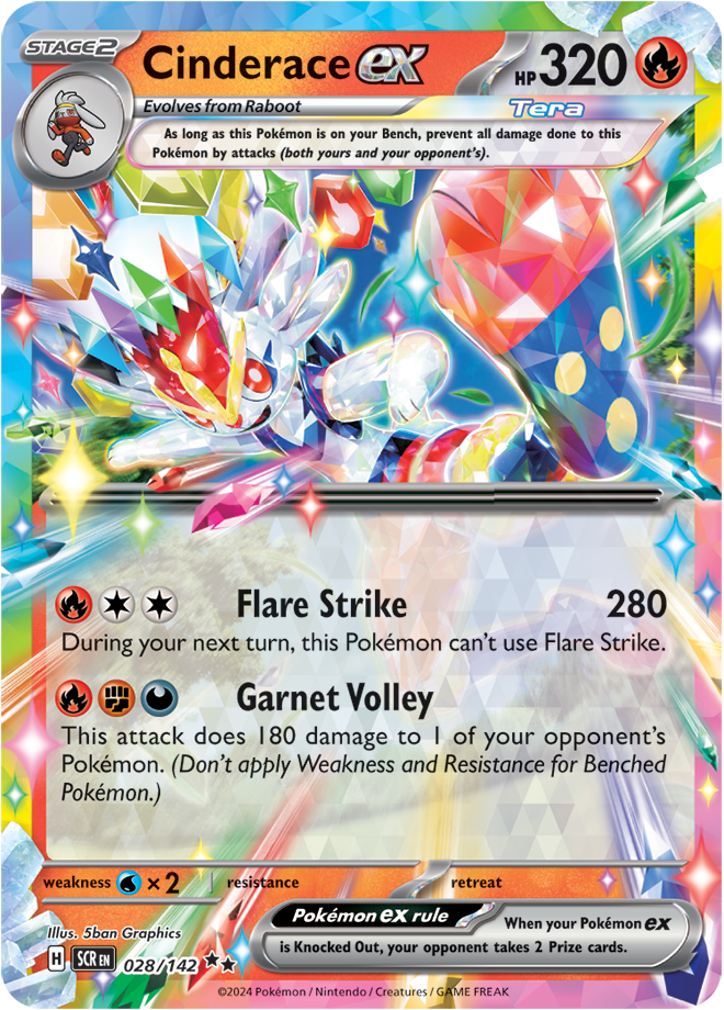 Cinderace ex - 028/142 - Stellar Crown - Holo - Card Cavern