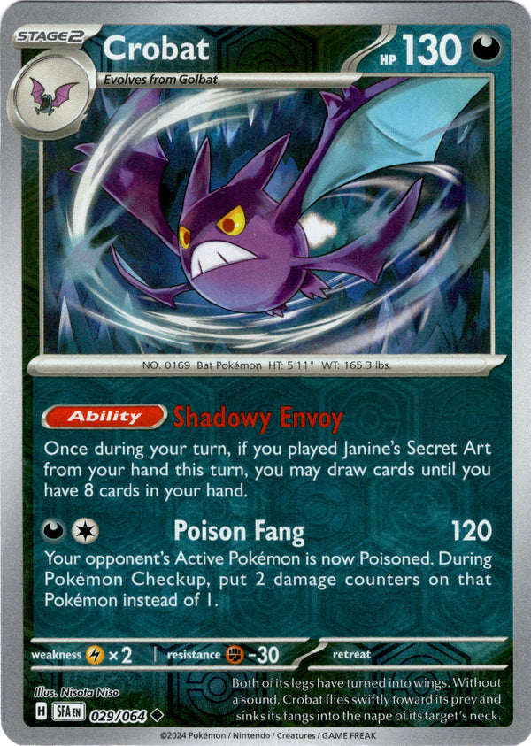 Crobat - 029/064 - Shrouded Fable - Reverse Holo - Card Cavern