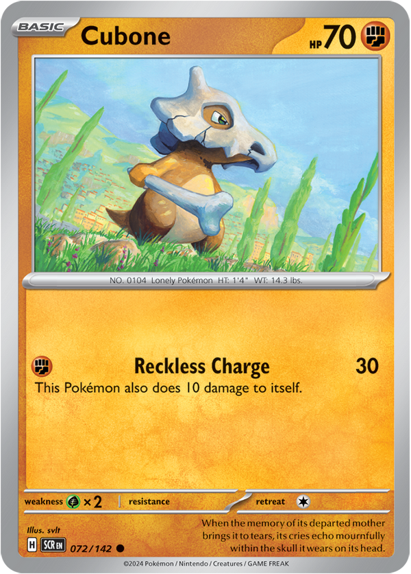 Cubone - 072/142 - Stellar Crown - Card Cavern