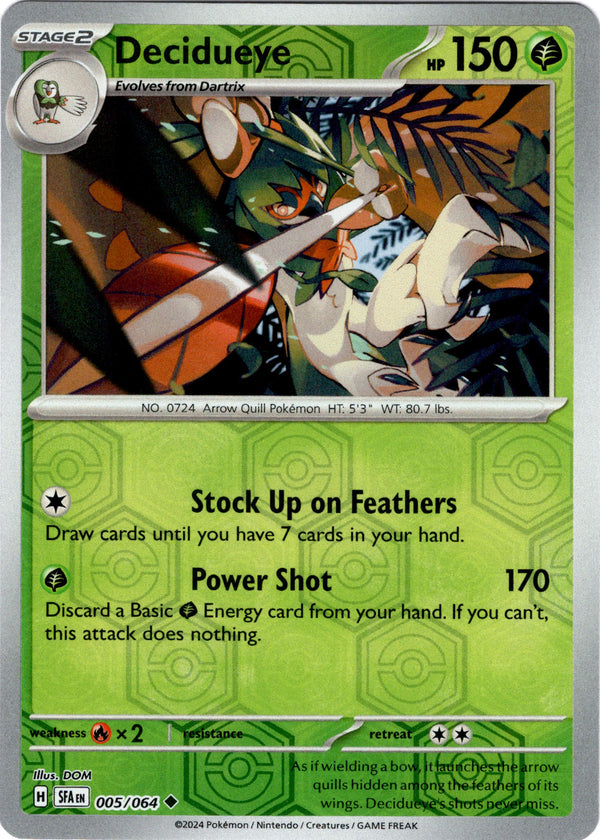 Decidueye - 005/064 - Shrouded Fable - Reverse Holo - Card Cavern