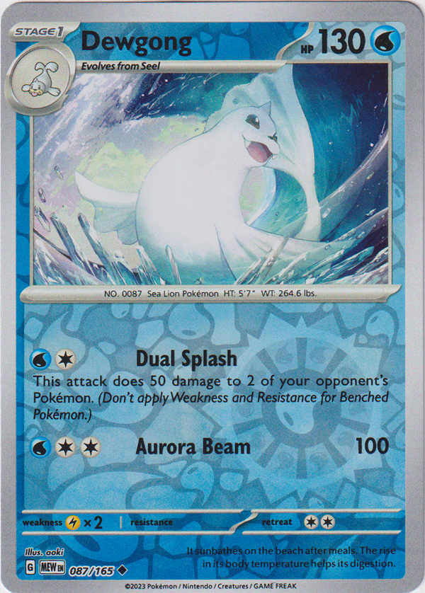 Dewgong - 087/165 - Scarlet & Violet 151 - Reverse Holo - Card Cavern