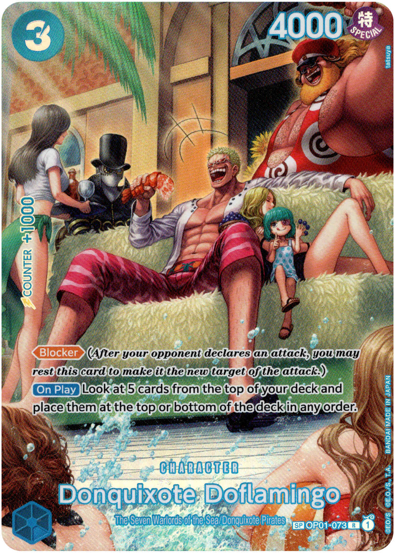 Donquixote Doflamingo (SP) - OP01-073R - 500 years in the Future - Foil - Card Cavern