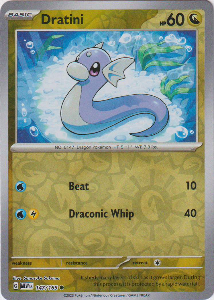 Dratini - 147/165 - Scarlet & Violet 151 - Reverse Holo - Card Cavern