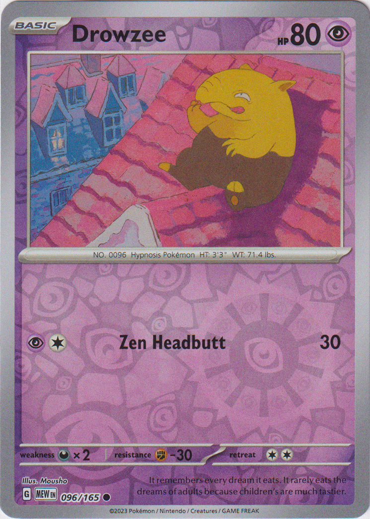 Drowzee - 096/165 - Scarlet & Violet 151 - Reverse Holo - Card Cavern