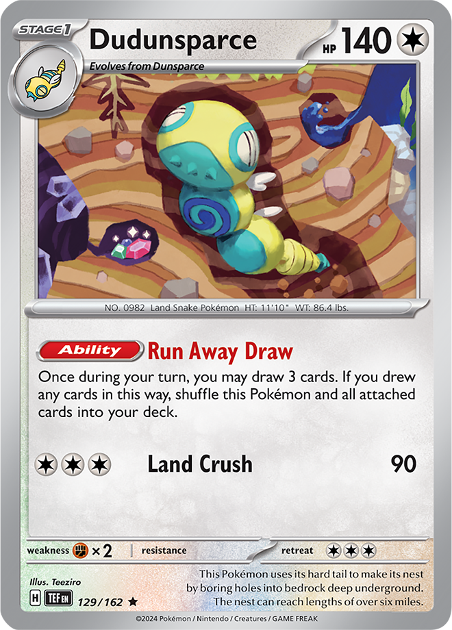 Dudunsparce - 129/162 - Temporal Forces - Holo - Card Cavern