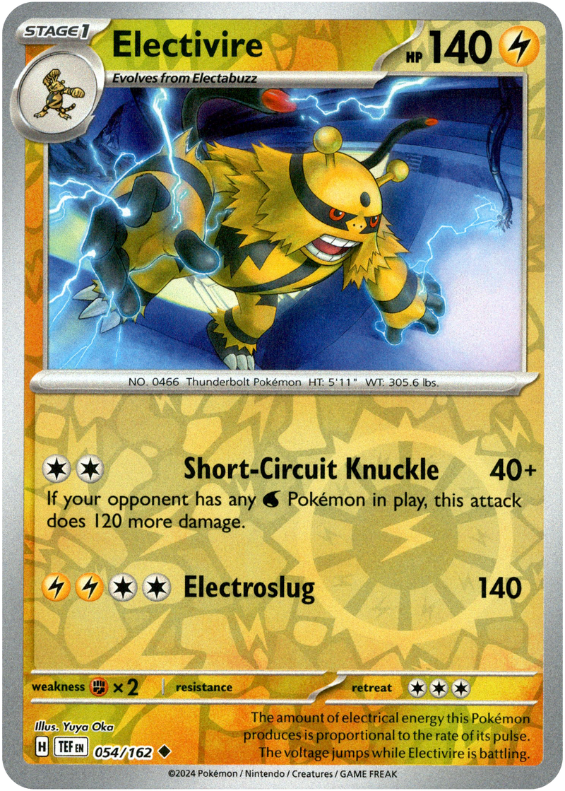 Electivire - 054/162 - Temporal Forces - Reverse Holo - Card Cavern