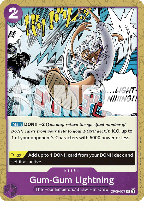 Gum-Gum Lightning - OP09-077 UC - Emperors in the New World - Card Cavern