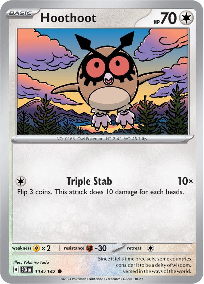 Hoothoot - 114/142 - Stellar Crown - Card Cavern