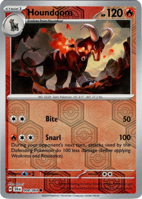 Houndoom - 008/064 - Shrouded Fable - Reverse Holo - Card Cavern