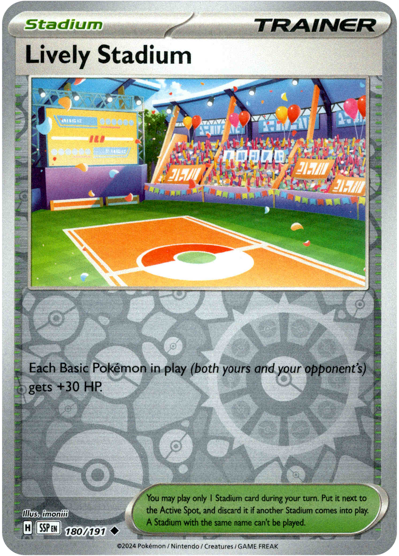 Lively Stadium - 180/191 - Surging Sparks - Reverse Holo - Card Cavern