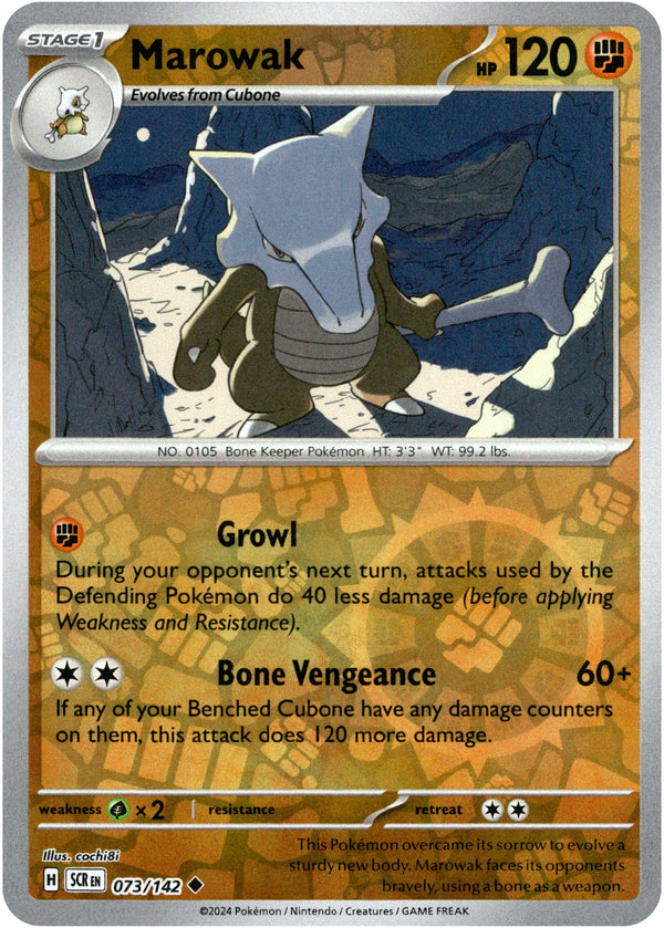 Marowak - 073/142 - Stellar Crown - Reverse Holo - Card Cavern