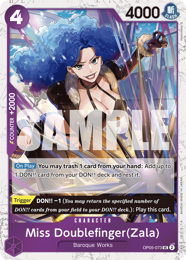 Miss Doublefinger(Zala) - OP05-073 UC - The Best - Jolly Roger Foil - Card Cavern