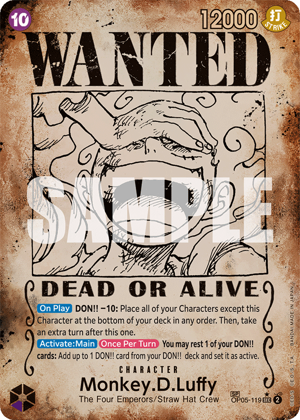 Monkey.D.Luffy (Wanted Poster) - OP05-119 SEC - Emperors in the New World - Foil - Card Cavern