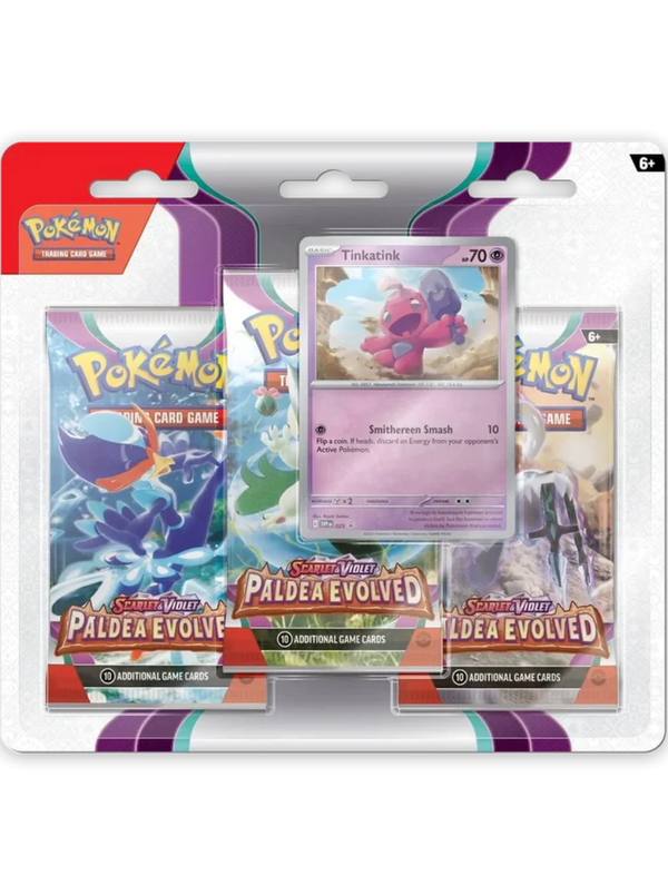 Paldea Evolved 3 Pack Blister with Tinkatink SVP025 - Card Cavern