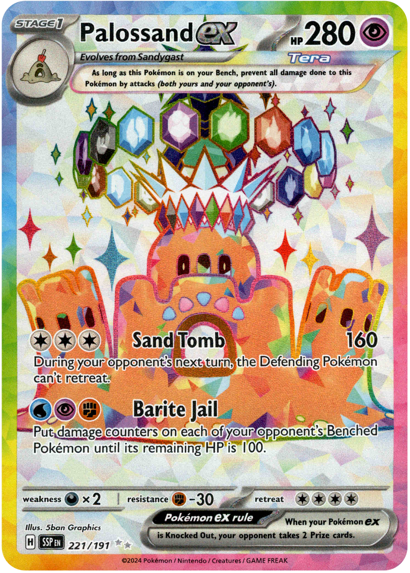 Palossand ex - 221/191 - Surging Sparks - Holo - Card Cavern