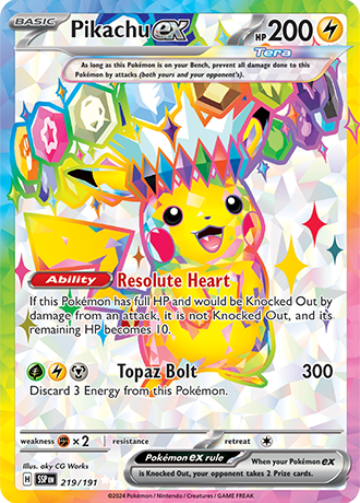 Pikachu ex - 219/191 - Surging Sparks - Holo - Card Cavern