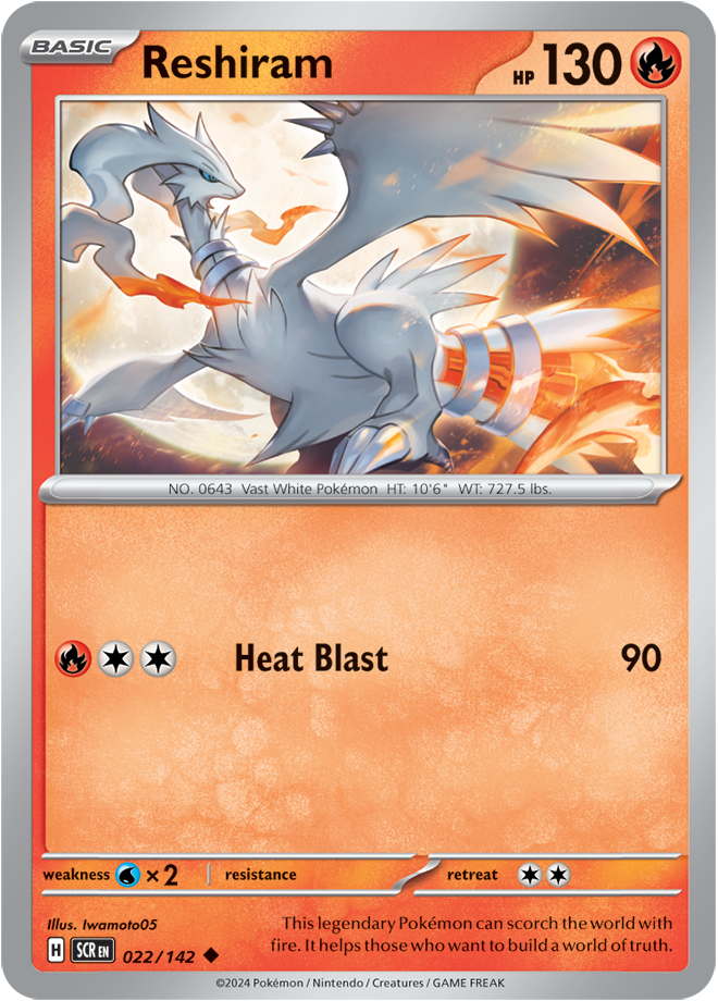 Reshiram - 022/142 - Stellar Crown - Card Cavern