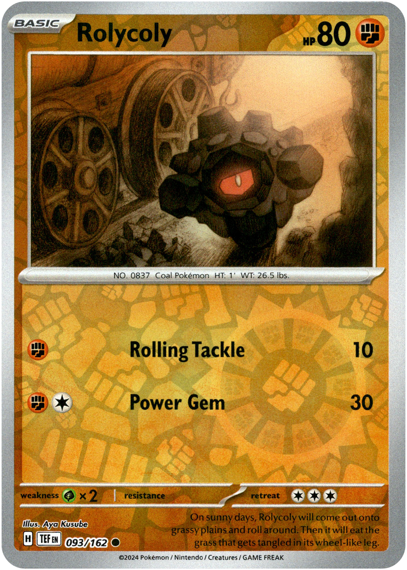 Rolycoly - 093/162 - Temporal Forces - Reverse Holo - Card Cavern