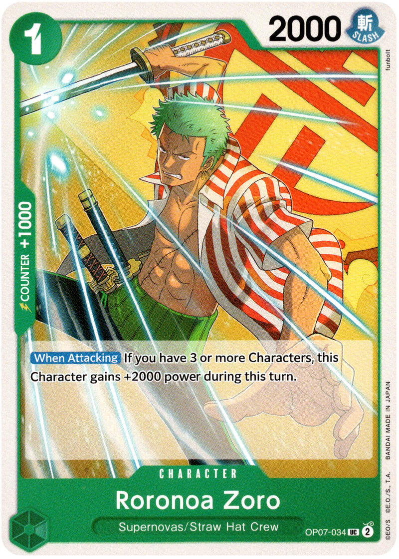 Roronoa Zoro - OP07-034UC - 500 years in the Future - Card Cavern