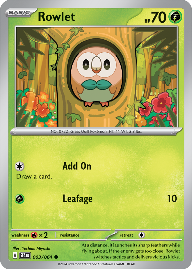 Rowlet - 003/064 - Shrouded Fable - Card Cavern