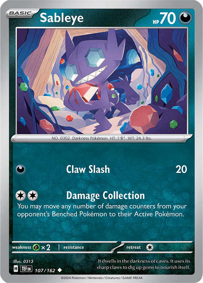 Sableye - 107/162 - Temporal Forces - Card Cavern