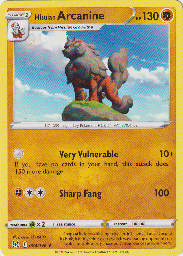 Hisuian Arcanine - 084/196 - Lost Origin - Non-Holo - Card Cavern