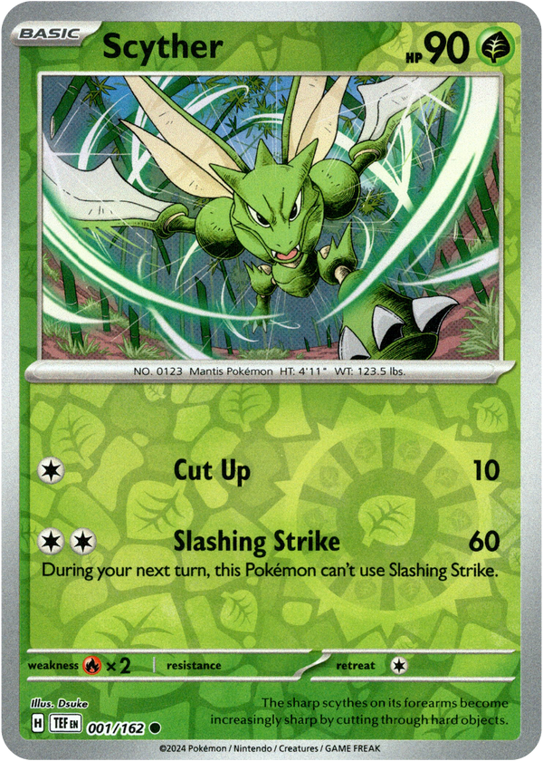 Scyther - 001/162 - Temporal Forces - Reverse Holo - Card Cavern