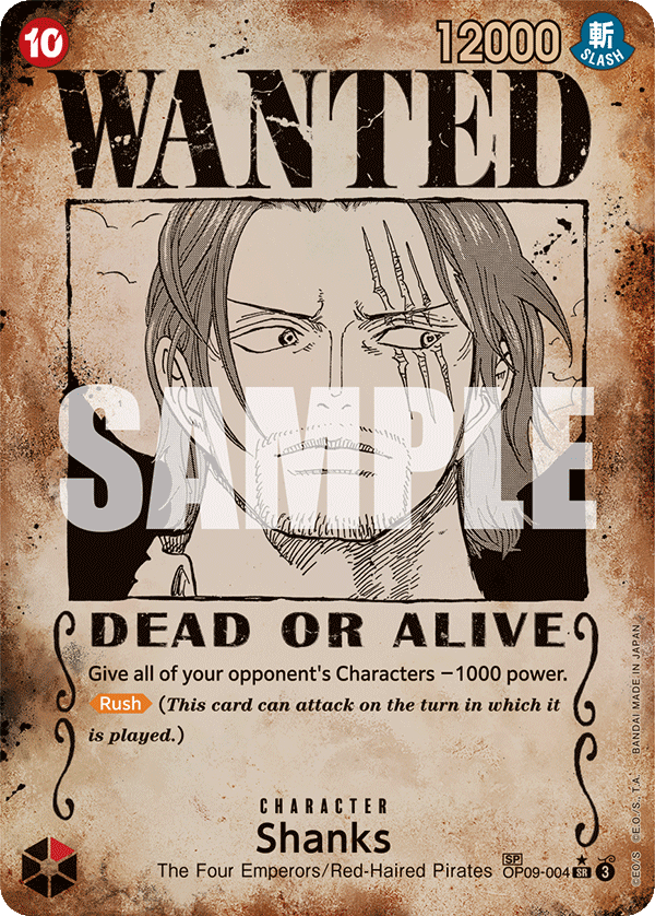 Shanks (Wanted Poster) - OP09-004 SR - Emperors in the New World - Foil - Card Cavern