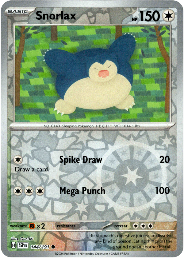 Snorlax - 144/191 - Surging Sparks - Reverse Holo - Card Cavern