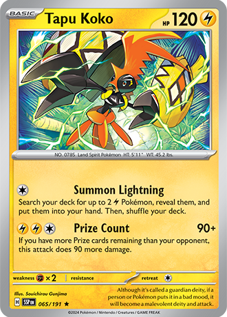 Tapu Koko - 065/191 - Surging Sparks - Holo - Card Cavern