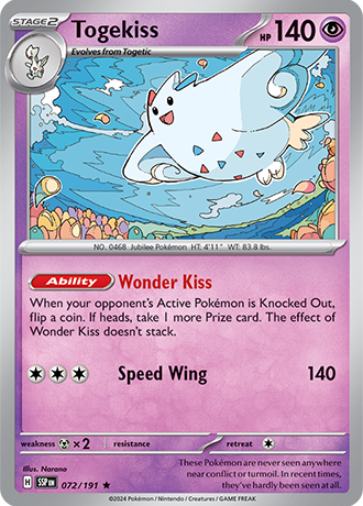 Togekiss - 072/191 - Surging Sparks - Holo - Card Cavern