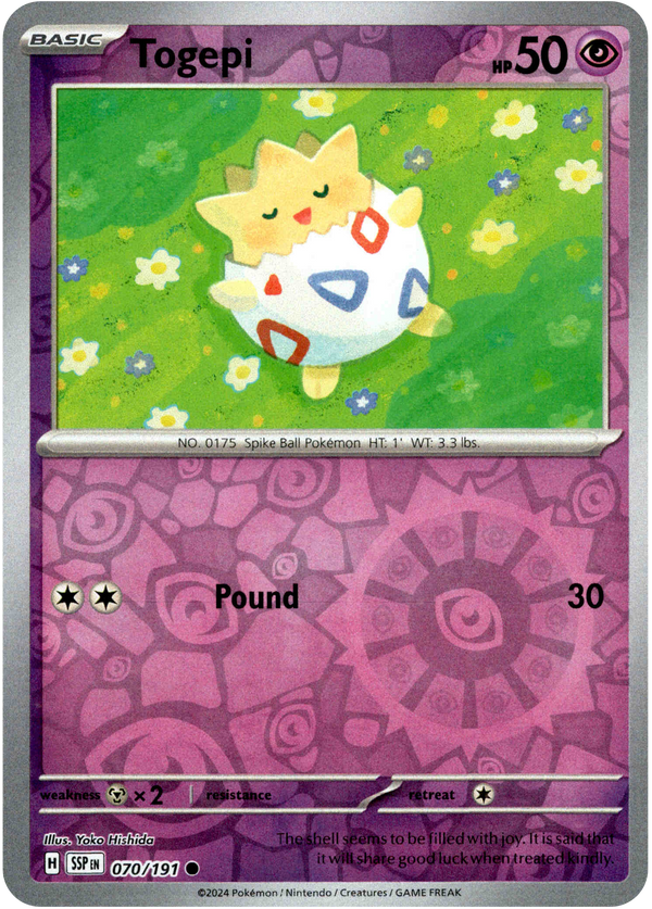 Togepi - 070/191 - Surging Sparks - Reverse Holo - Card Cavern