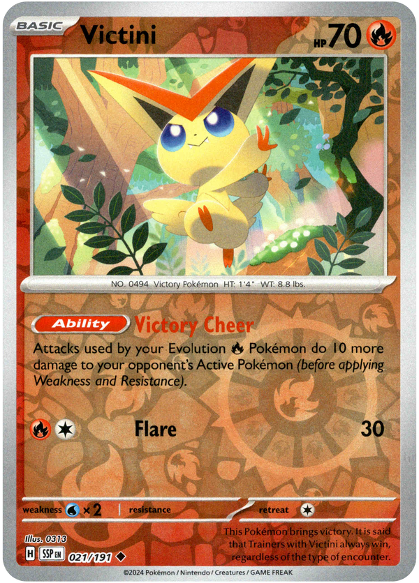 Victini - 021/191 - Surging Sparks - Reverse Holo - Card Cavern