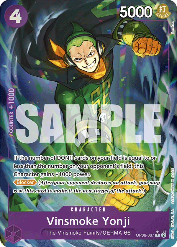 Vinsmoke Yonji Full Art - OP06-067 R - The Best - Foil - Card Cavern